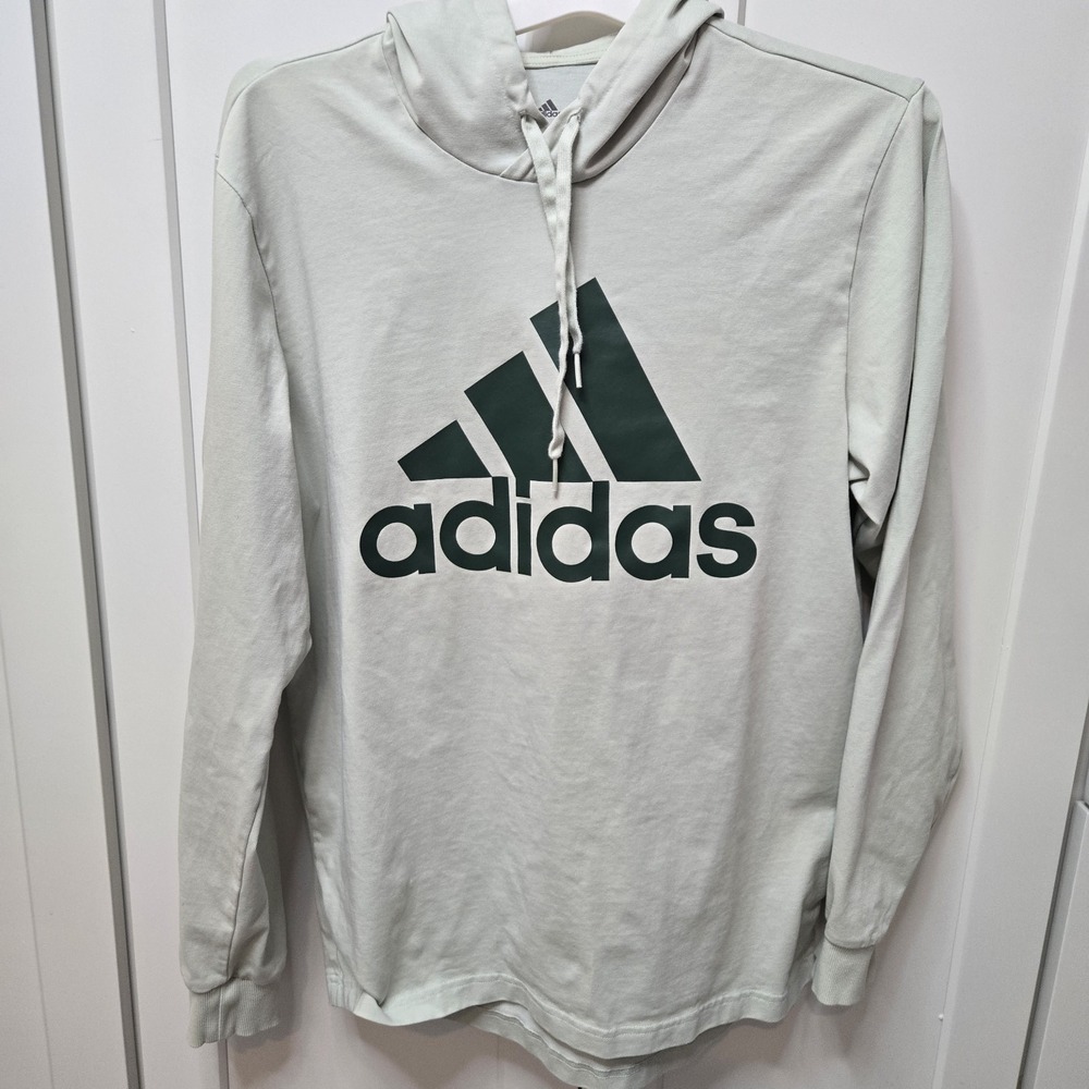 Green Adidas Green Big Logo Jersey Hoodie Mens‎ Medium